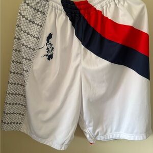 Dynamic Men's Athletic Shorts - White, Red, and Blue